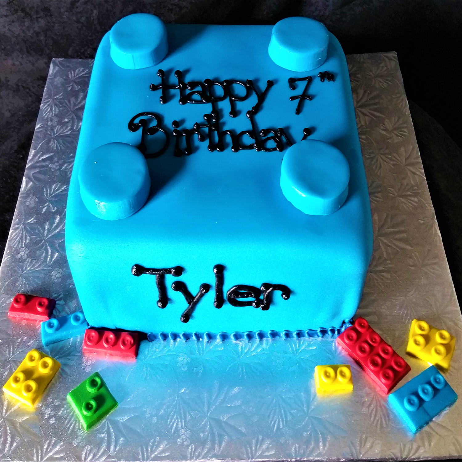 Blue Lego Cake