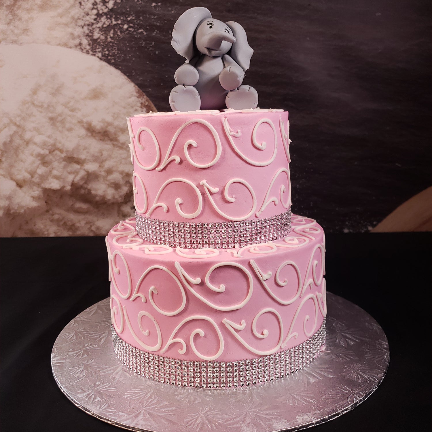 It's A Girl Elephant Cake Topper Charming Cake Topper, Baby Shower Cak –  DokkiDesign